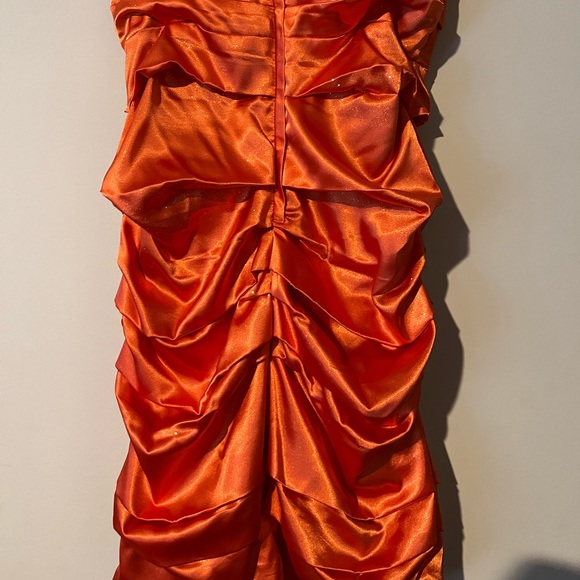 Bright Orange Sparkly Le Chuteau Dress - Picture 2 of 5